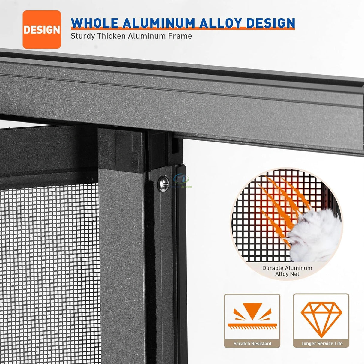 Aluminum Retractable Garage Screen Door