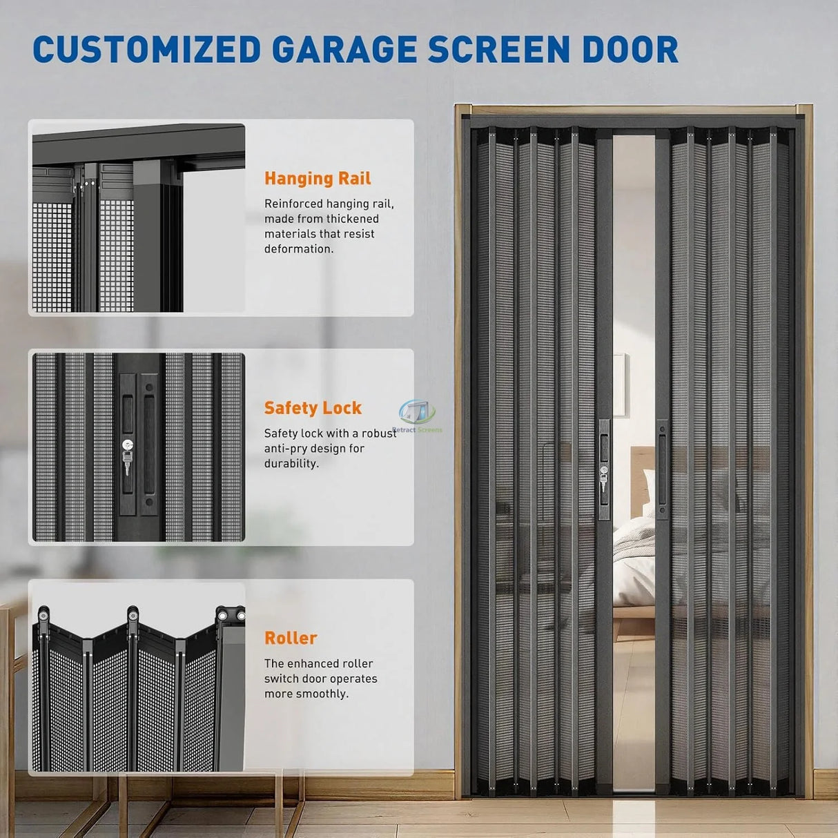 Folding Accordion Double Door Screen